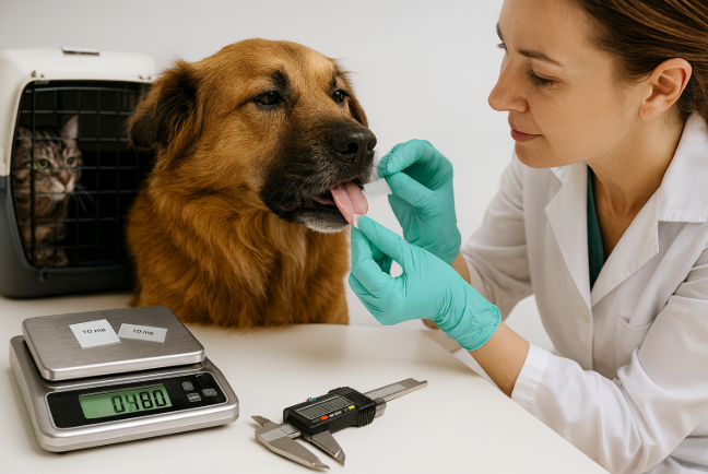 Dose uniformity testing for veterinary oral thin films