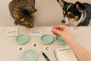 Iterating flavor and stress response for pet dosing films