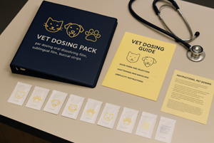 Vet / brand handover pack for pet dosing oral dissolving films